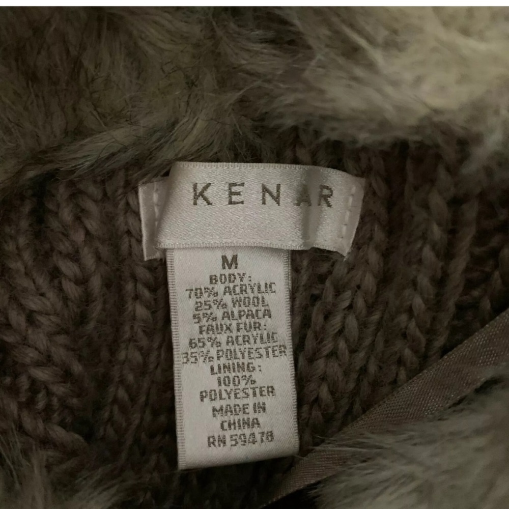 KENAR Brown Wool Faux Fur Full Zip Vest - Picture 4 of 4
